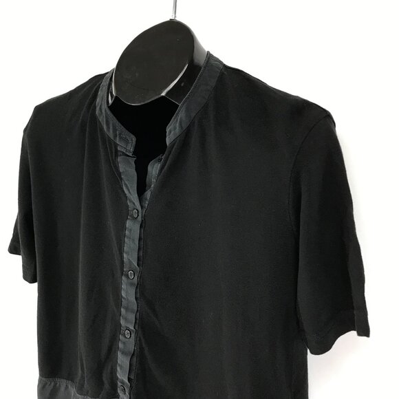 Lacoste Silk Blend Short Sleeve Blouse Women's EU 40 / Medium Black Career - Picture 3 of 11
